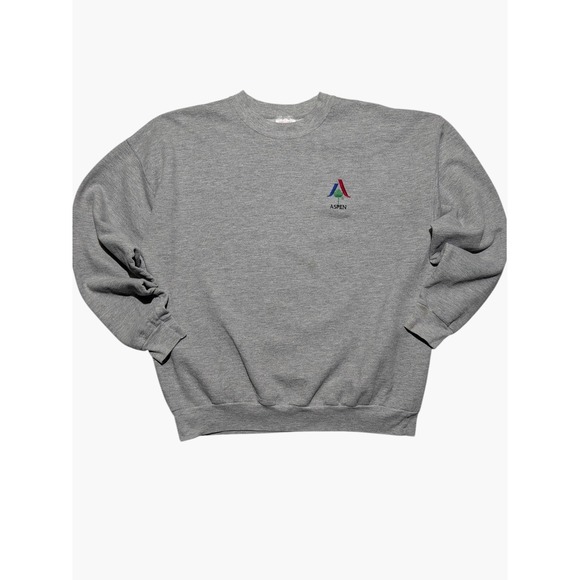 Hanes Other - Hanes Aspen Embroidered Crewneck Sweatshirt Mens L Gray Ski Resort 90s